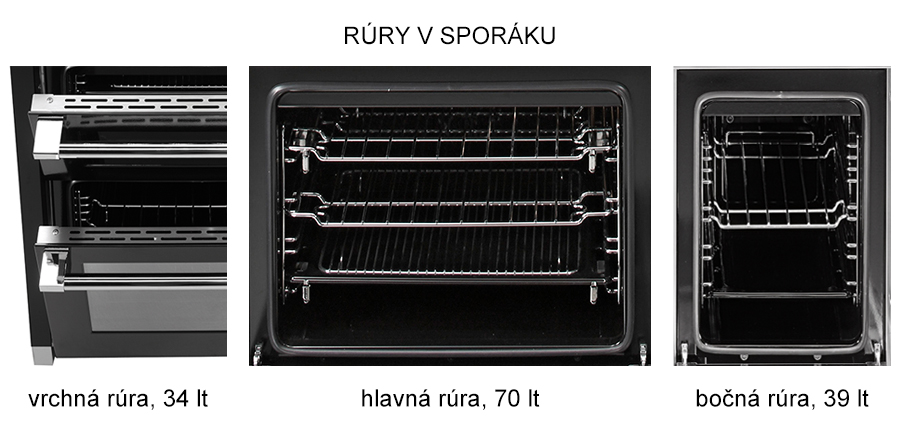 typy rúr - sporák ASCOT, š 100 cm, 3 rúry, sklo typy rúr - sporák ASCOT, š 100 cm, 3 rúry, sklo